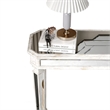 Pemberly Row Mirrored Console Table with Sleek Glass Top Reflective Silver Legs