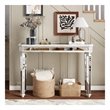 Pemberly Row Mirrored Console Table with Sleek Glass Top Reflective Silver Legs