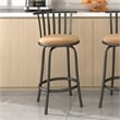 Pemberly Row 3Pc Bar Stool Set with Curved Metal Backrest in Brown for Home Bar