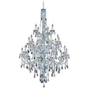 Pemberly Row Glam 43&quot 25 Light Royal Crystal Chandelier in Chrome
