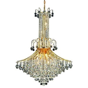 Pemberly Row Glam 35&quot 16 Light Royal Crystal Chandelier in Gold