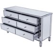 Pemberly Row 6 Drawer rary Mirrored Dresser in Antique Silver