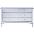 Pemberly Row 6 Drawer rary Mirrored Dresser in Antique Silver