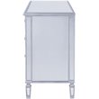 Pemberly Row 6 Drawer rary Mirrored Dresser in Antique Silver
