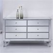 Pemberly Row 6 Drawer rary Mirrored Dresser in Antique Silver