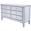 Pemberly Row 6 Drawer rary Mirrored Dresser in Antique Silver