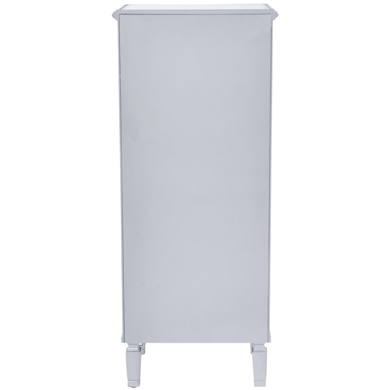 Pemberly Row 7 Drawer Mirrored Lingerie Chest in Antique Silver