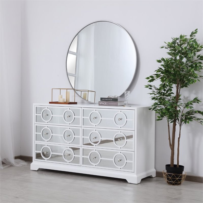 Pemberly Row Transitional 6 Drawer 60