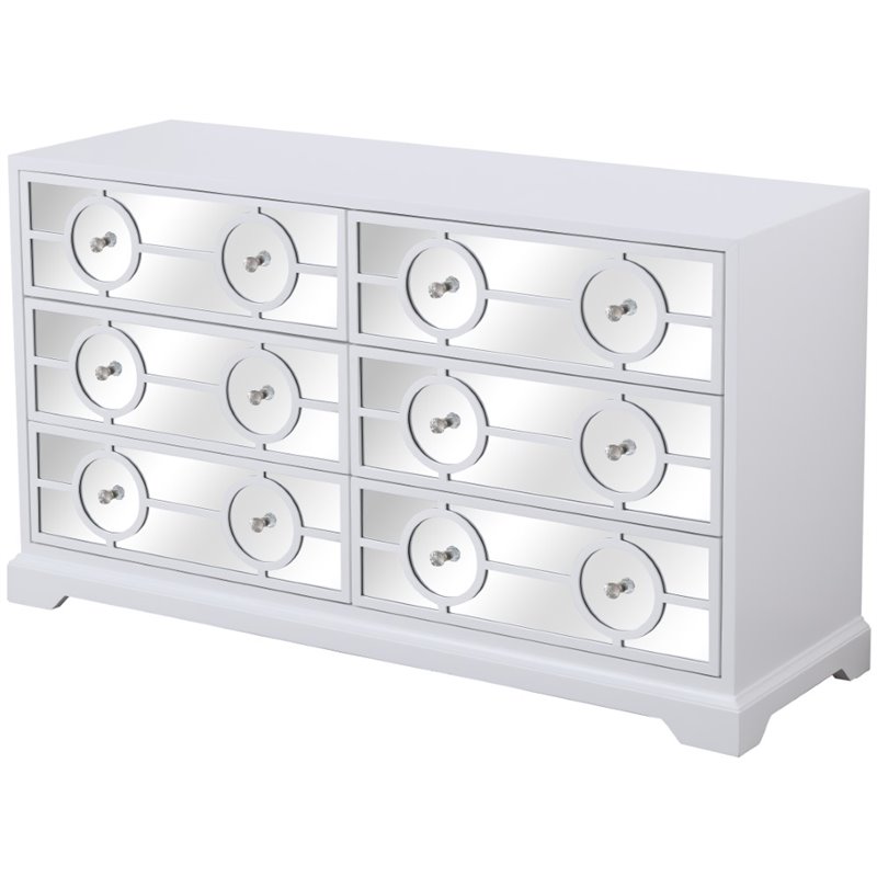 Pemberly Row Transitional 6 Drawer 60