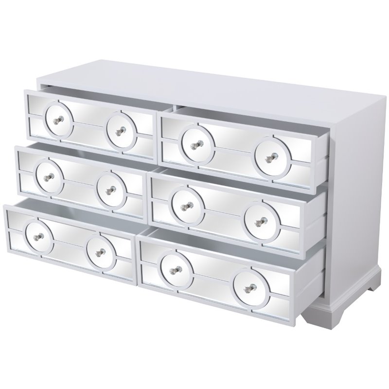 Pemberly Row Transitional 6 Drawer 60