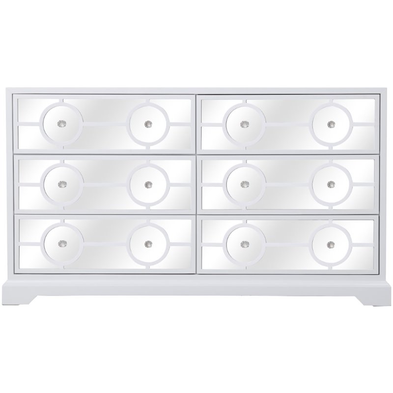 Pemberly Row Transitional 6 Drawer 60