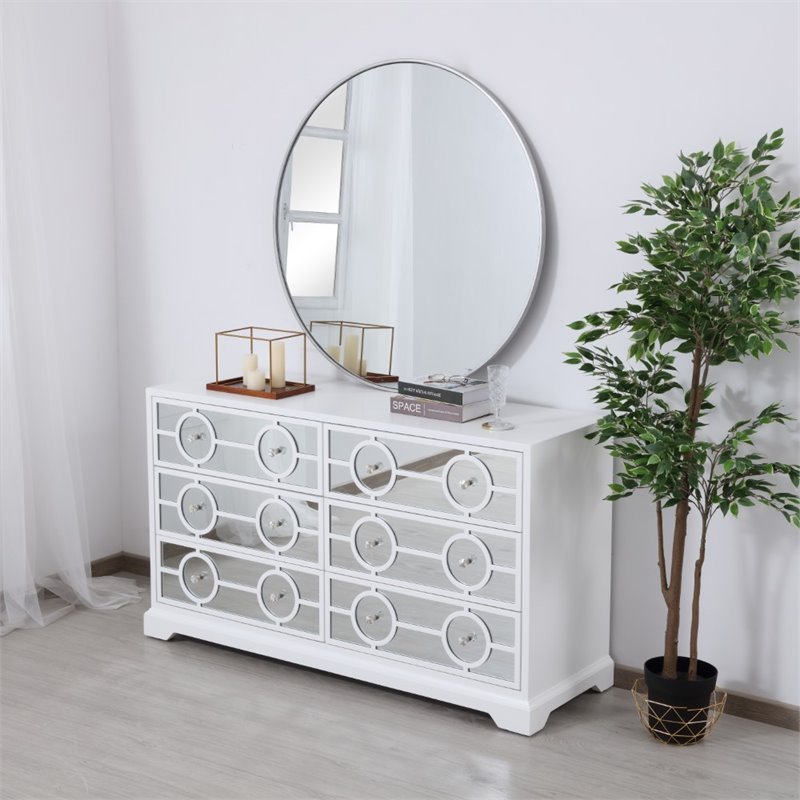 Pemberly Row Transitional 6 Drawer 60