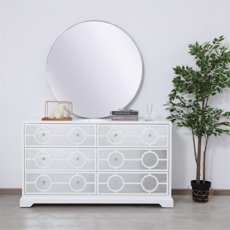 Pemberly Row Transitional 6 Drawer 60