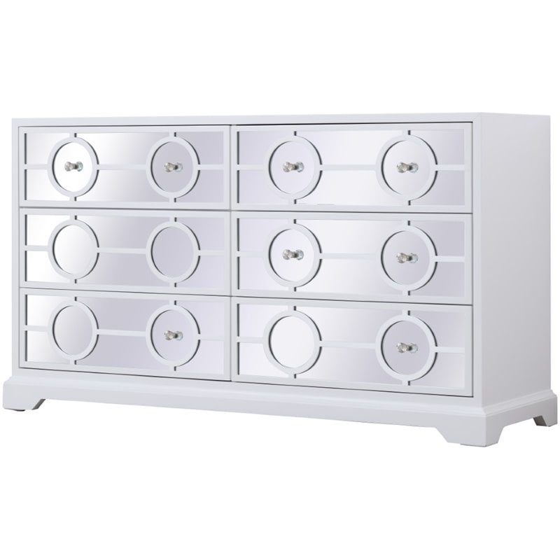 Pemberly Row Transitional 6 Drawer 60