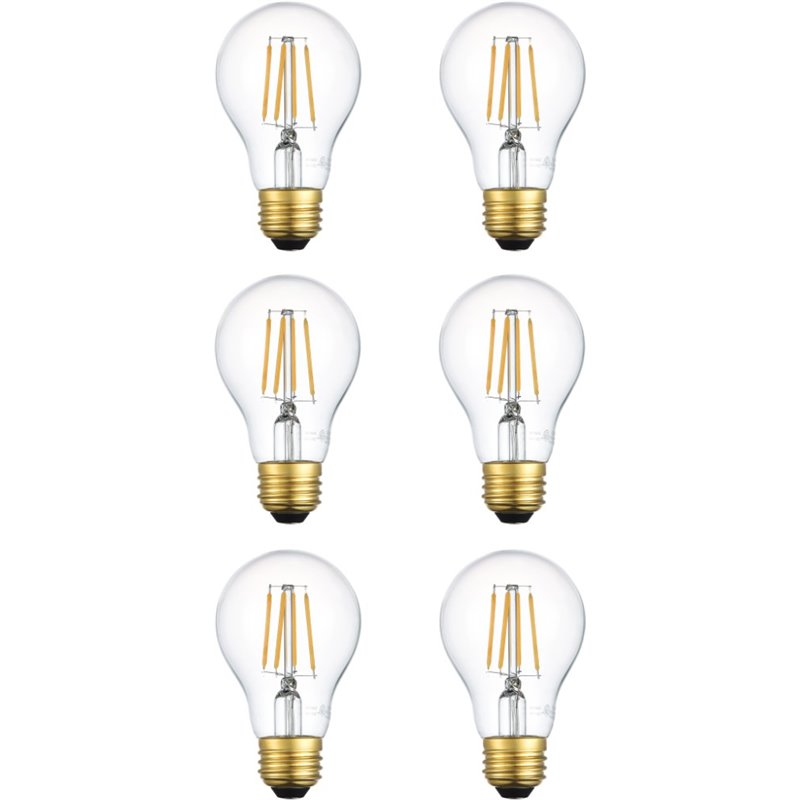 Pemberly Row 6W LED Nostalgic Filament A19 Light Bulb (Set of 6)