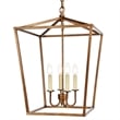 Pemberly Row 4-Light Transitional Metal Pendant in Vintage Gold