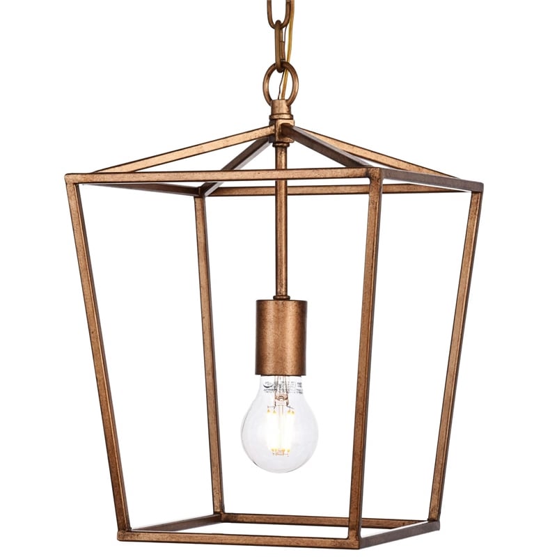 Pemberly Row 1-Light Transitional Metal Pendant in Vintage Gold