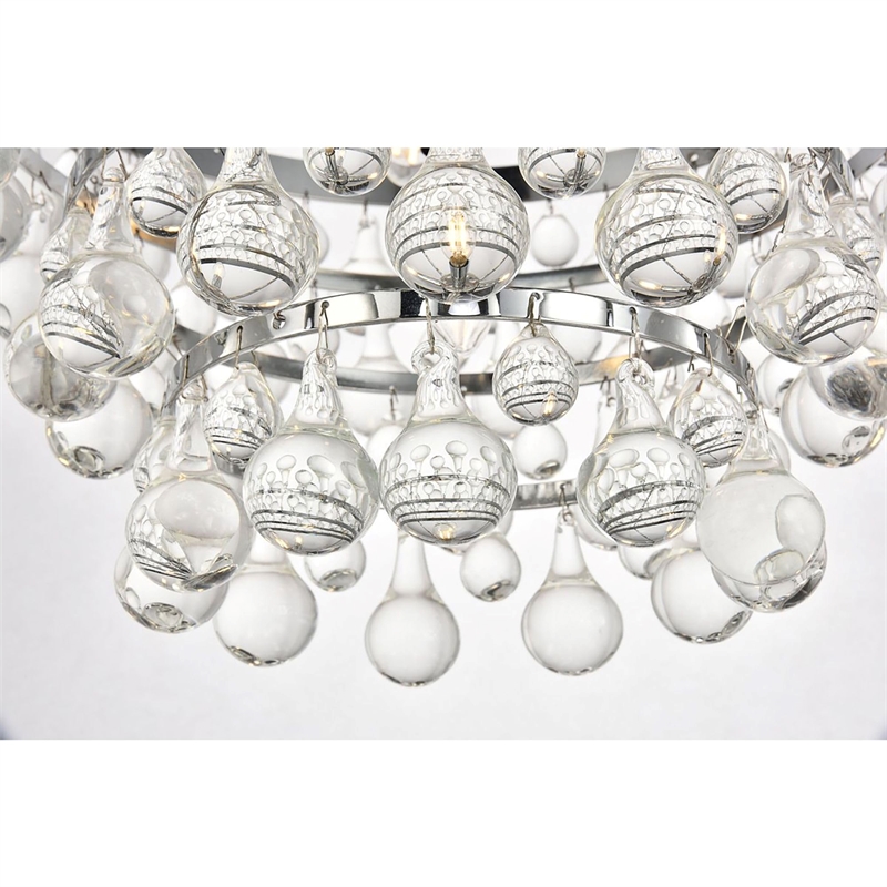 Pemberly Row Contemporary 5-Light Metal Pendant in Chrome Finish