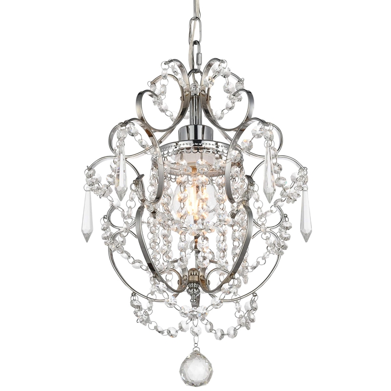 Pemberly Row 1-Light Transitional Metal Pendant in Chrome Finish