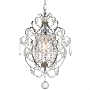 Pemberly Row 1-Light Transitional Metal Pendant in Chrome Finish