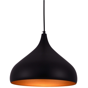 Pemberly Row 1 Light Transitional Aluminum Pendant in Black Finish