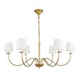 Pemberly Row Eclipse 6-Light Metal & Fabric Chandelier in Brass/White