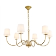 Pemberly Row Eclipse 6-Light Metal & Fabric Chandelier in Brass/White