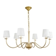 Pemberly Row Eclipse 6-Light Metal & Fabric Chandelier in Brass/White