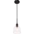 Pemberly Row 1-Light Mid-Century Metal Pendant in Black and Clear
