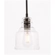 Pemberly Row 1-Light Mid-Century Metal Pendant in Black and Clear