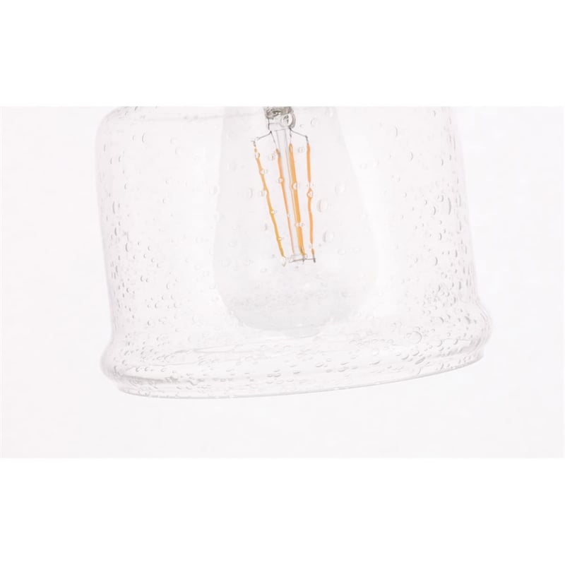 Pemberly Row 1-Light Mid-Century Metal Pendant in Black and Clear