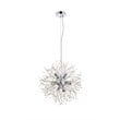 Pemberly Row 8-Light Mid-Century Metal Pendant in Chrome and Clear
