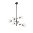 Pemberly Row 6-Light Metal Pendant in Matte Black/Brass/Clear