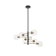Pemberly Row 6-Light Metal Pendant in Matte Black/Brass/Clear