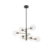 Pemberly Row 6-Light Metal Pendant in Matte Black/Brass/Clear