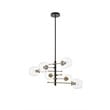 Pemberly Row 6-Light Metal Pendant in Matte Black/Brass/Clear