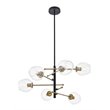 Pemberly Row 6-Light Metal Pendant in Matte Black/Brass/Clear