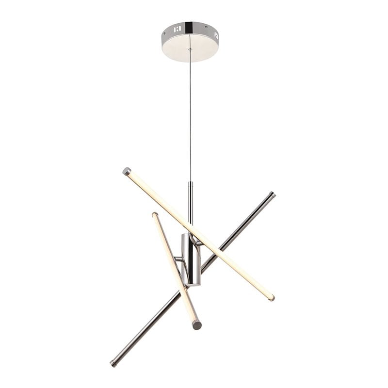 Pemberly Row 3-Light Modern Aluminum Pendant in Polished Nickel