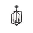 Pemberly Row 4-Light Mid-Century Metal Pendant in Black Finish