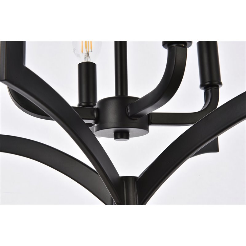 Pemberly Row 4-Light Mid-Century Metal Pendant in Black Finish