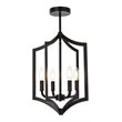 Pemberly Row 4-Light Mid-Century Metal Pendant in Black Finish