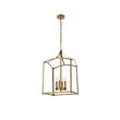 Pemberly Row 4-Light Mid-Century Metal Pendant in Brass Finish