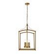 Pemberly Row 4-Light Mid-Century Metal Pendant in Brass Finish