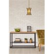 Pemberly Row 1-Light Mid-Century Metal Pendant in Brass Finish