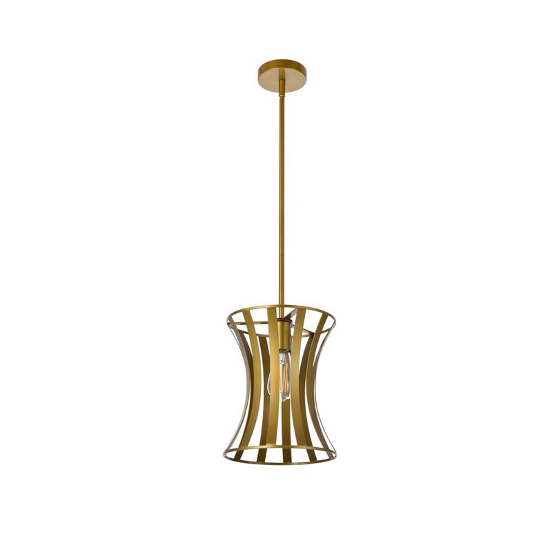 Pemberly Row 1-Light Mid-Century Metal Pendant in Brass Finish