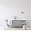 Pemberly Row 2-Light Mid-Century Metal Bath Sconce in Brass and White