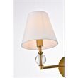 Pemberly Row 2-Light Mid-Century Metal Bath Sconce in Brass and White