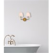 Pemberly Row 2-Light Mid-Century Metal Bath Sconce in Brass and White