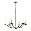 Pemberly Row 6-Light Mid-Century Metal Pendant in Black Finish