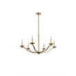 Pemberly Row 6-Light Mid-Century Metal Pendant in Brass Finish